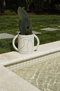 Design Shop White Maritza Pot, 14.5" X 10".