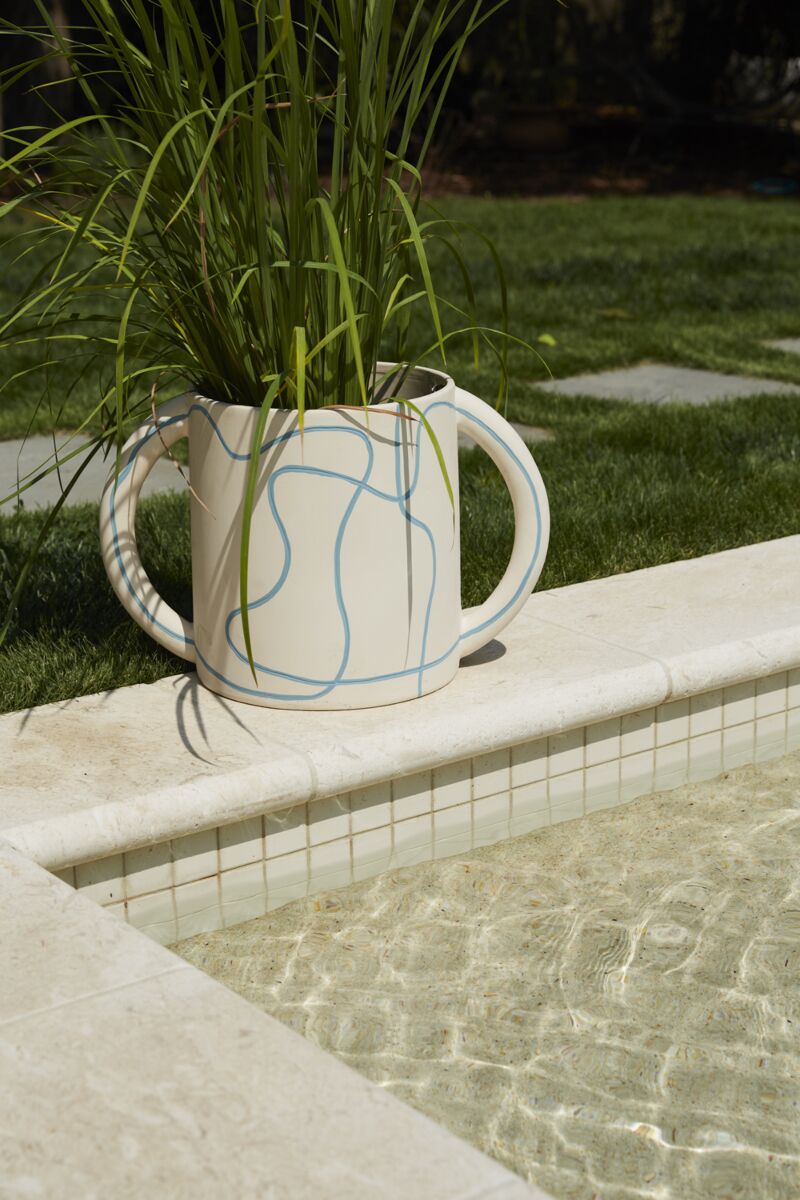 Design Shop White Maritza Pot, 18.75" X 12".