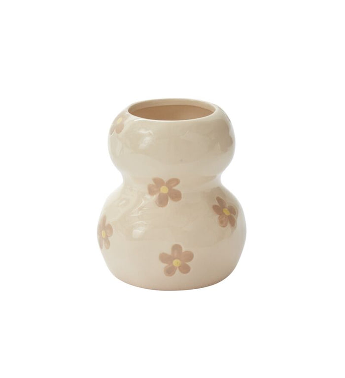Design Shop Tan Petunia Collection Vase, 5.25" X 6", Set of 2.