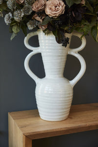 Design Shop Off-White Telfair Vase, 16" X 22.75".