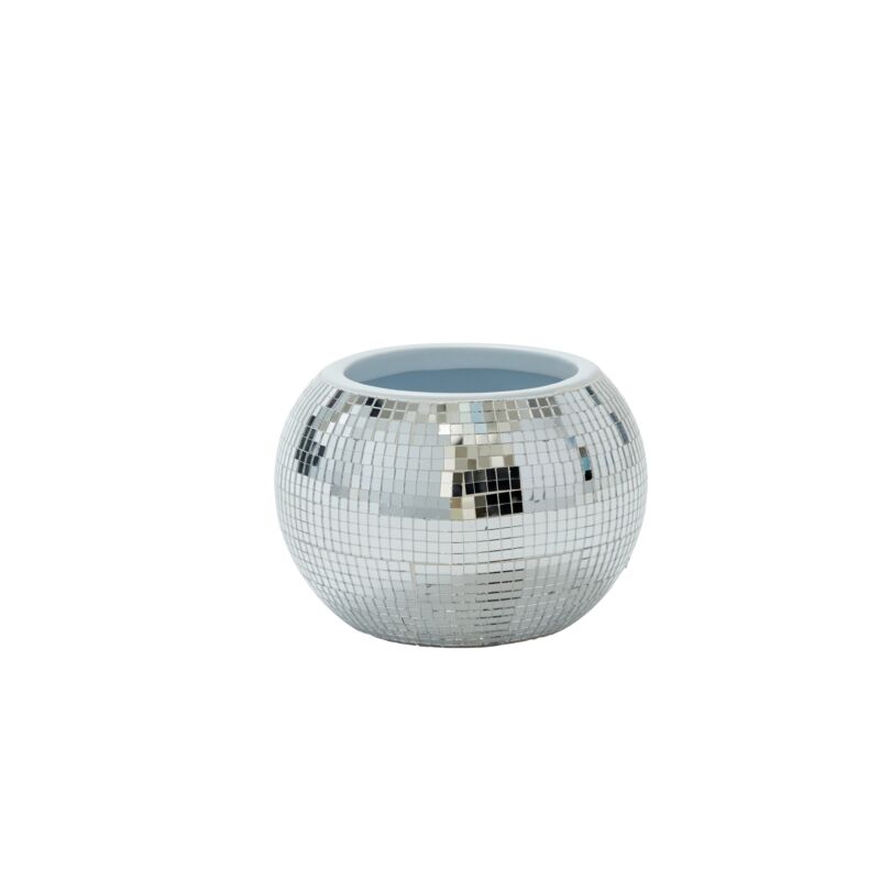 Design Shop Silver Disco Collection Pot, 6.5" X 4.75".
