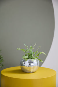 Design Shop Silver Disco Collection Pot, 6.5" X 4.75".