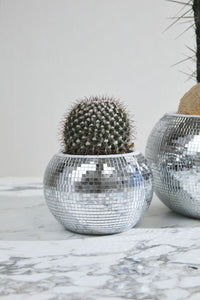Design Shop Silver Disco Collection Pot, 6.5" X 4.75".