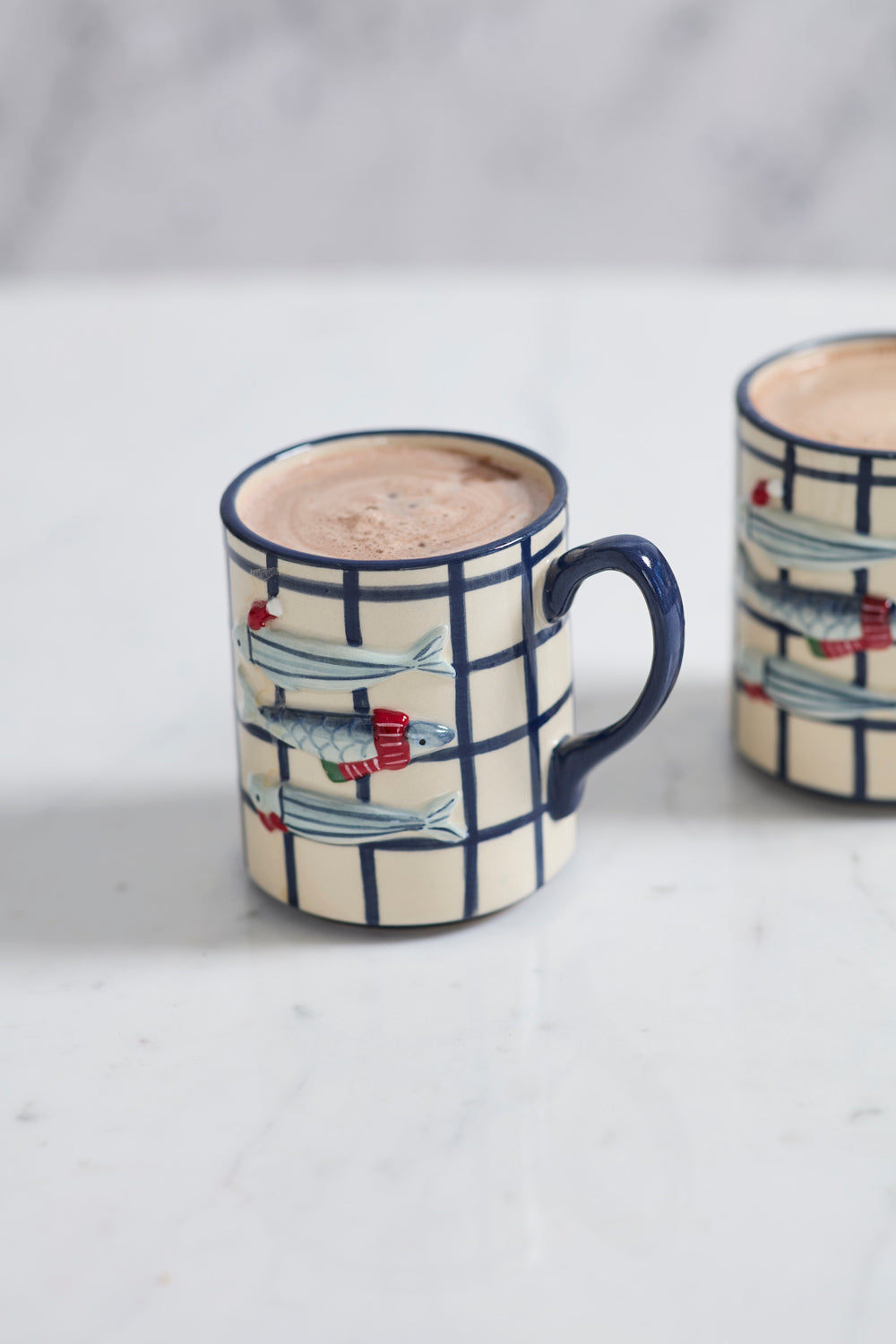 Design Shop Festive Fish Mug 5"x 3.5"x 4", Set of 2