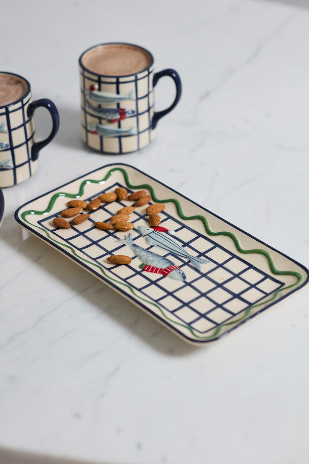 Design Shop Festive Fish Platter 12"x 6.25", Set of 2