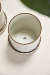 Design Shop Author Pot with Saucer 6.25"x 5.75", Set of 2