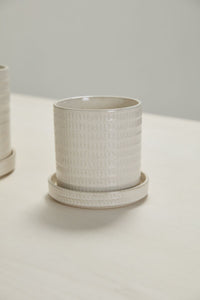 Design Shop Morse Pot with Saucer 6"x 5.5", Set of 2
