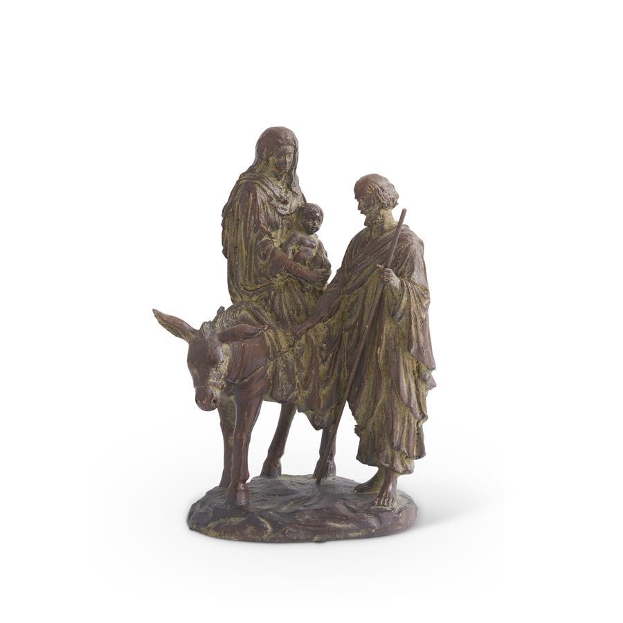 Shell Design Shop 14 Inch Brown Resin Nativity Figurine Joseph w/ Mary Riding Donkey