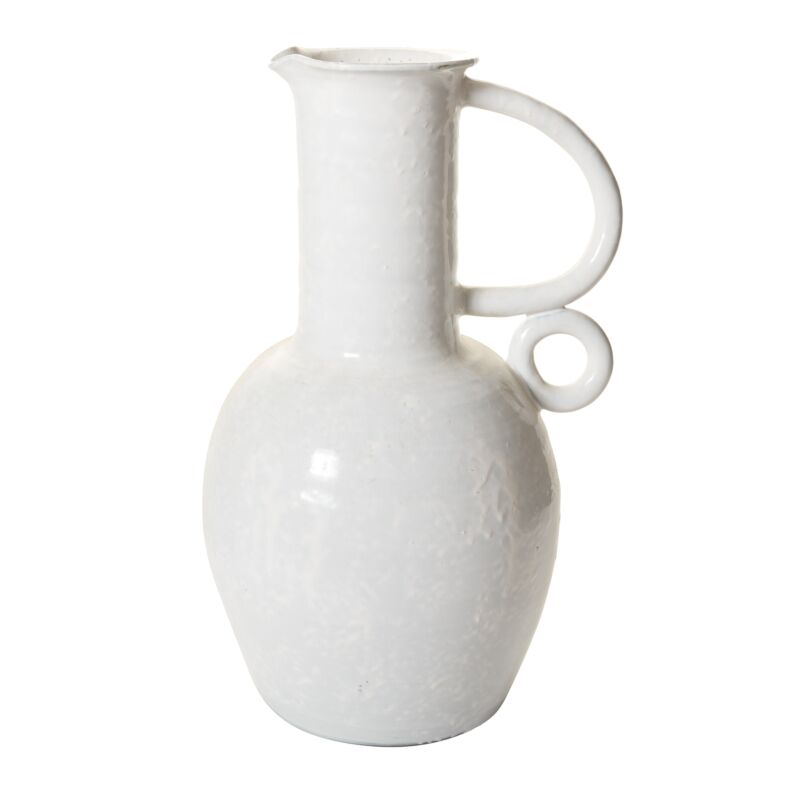 Design Shop White Paria Vase, 14" X 22.5".