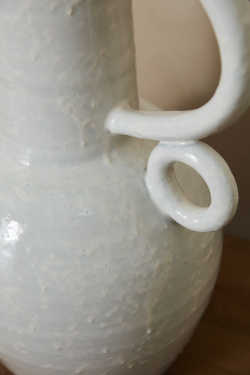 Design Shop White Paria Vase, 14" X 22.5".