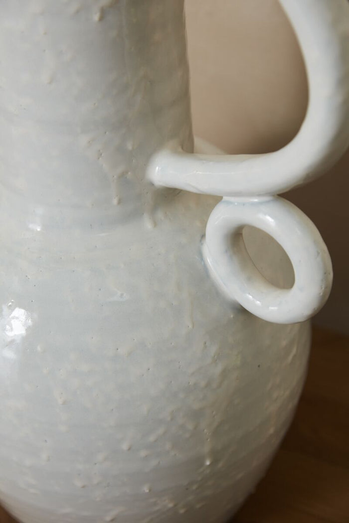 Design Shop White Paria Vase, 14" X 22.5".