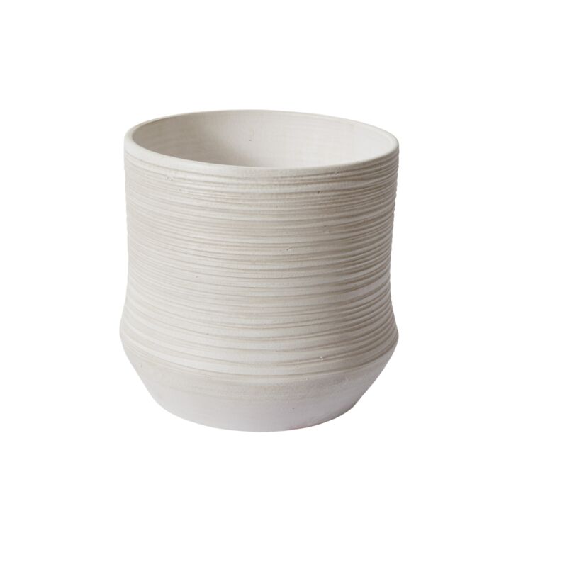 Design Shop White Offshore Collection Pot, 13" X 12.5"