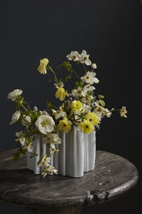 Design Shop White Artemis Vase, 13" X 10".
