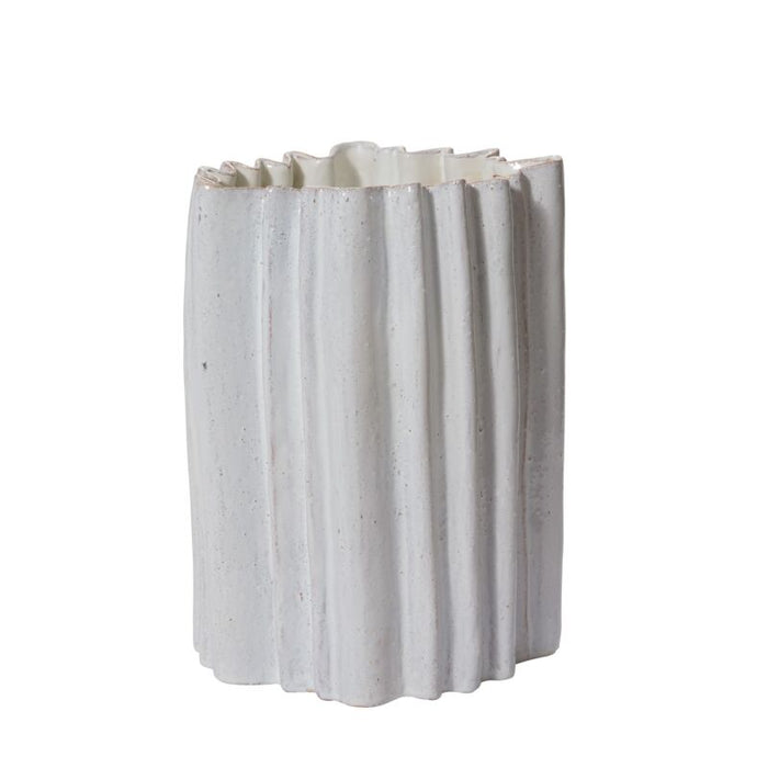 Design Shop White Artemis Vase, 11" X 15".