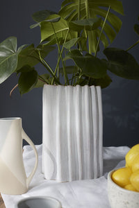 Design Shop White Artemis Vase, 11" X 15".