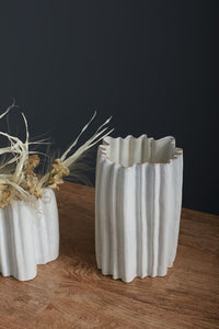 Design Shop White Artemis Vase, 11" X 15".