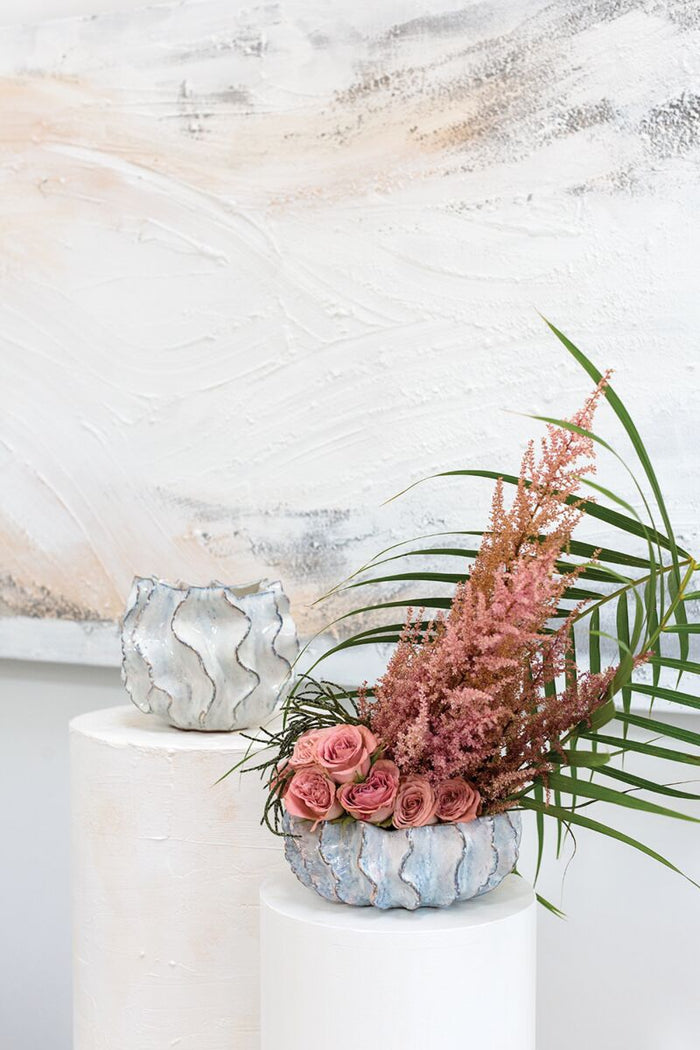 Design Shop White Sono Collection Pot, 8.25" X 6.5".