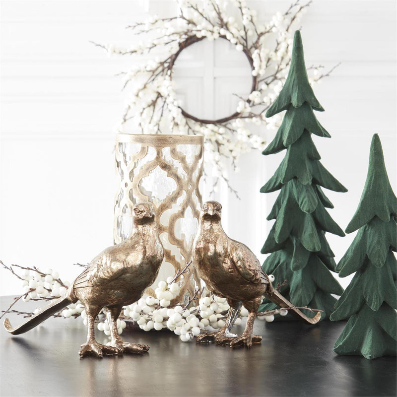 Design Shop Set of Two 8 Inch Gold Resin Pheasants