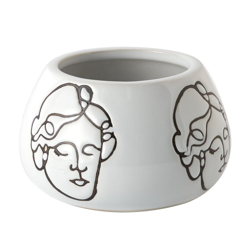 Design Shop White Shea Collection Bowl, 4.75" X 3".