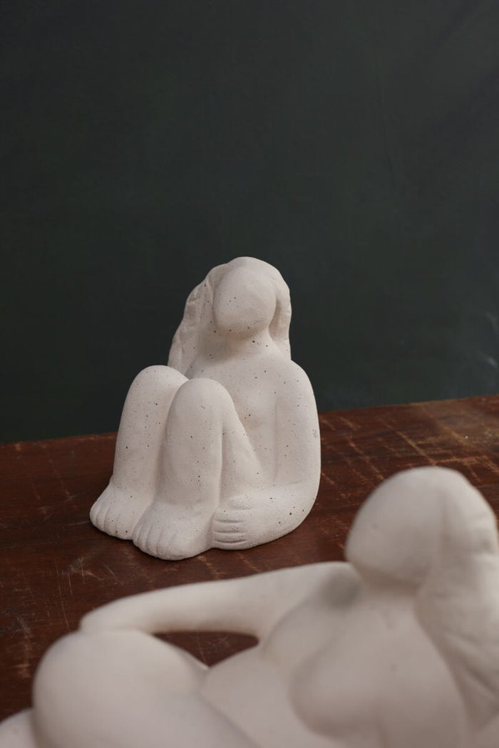 Design Shop Off-White Yazmin Sculpture, 7" X 7.25".