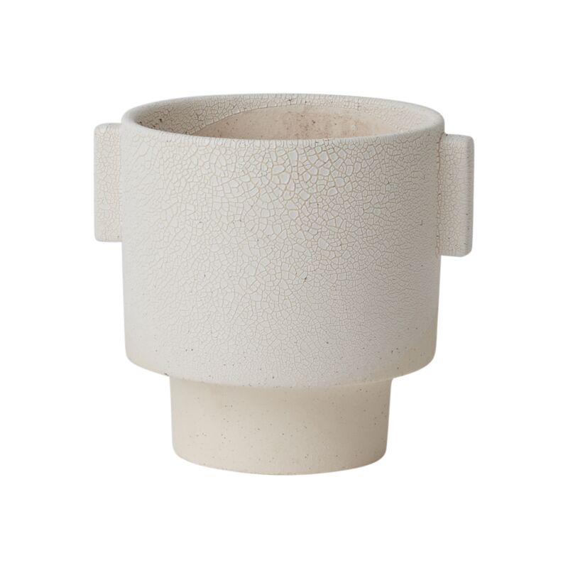 Design Shop White Milton Pot, 5.5" X 4.25".