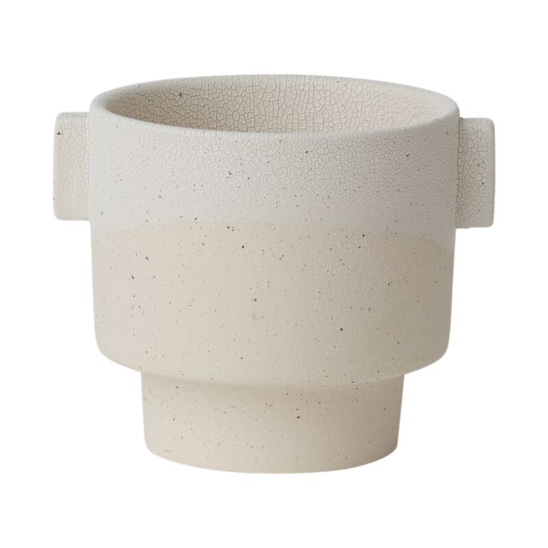 Design Shop White Milton Pot, 6.75" X 5.5"