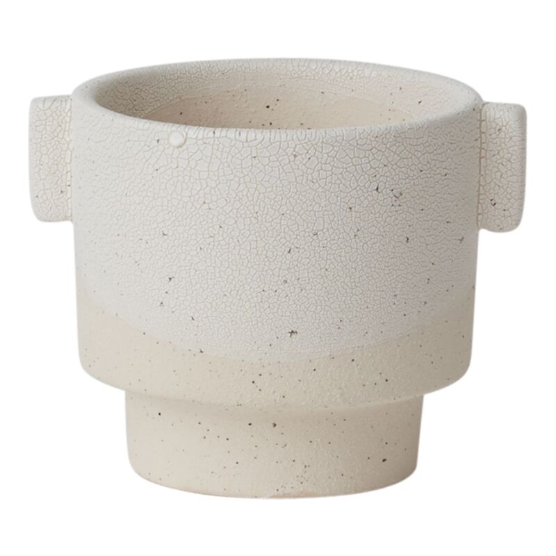 Design Shop White Milton Pot, 7.25" X 6.5".
