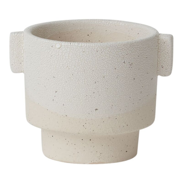 Design Shop White Milton Pot, 7.25" X 6.5".