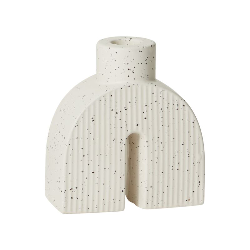 Design Shop White Trefoil Candleholder, 4.5" X 5.25", Set of 2.