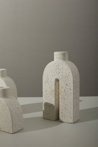 Design Shop White Trefoil Candleholder, 4.5" X 9"