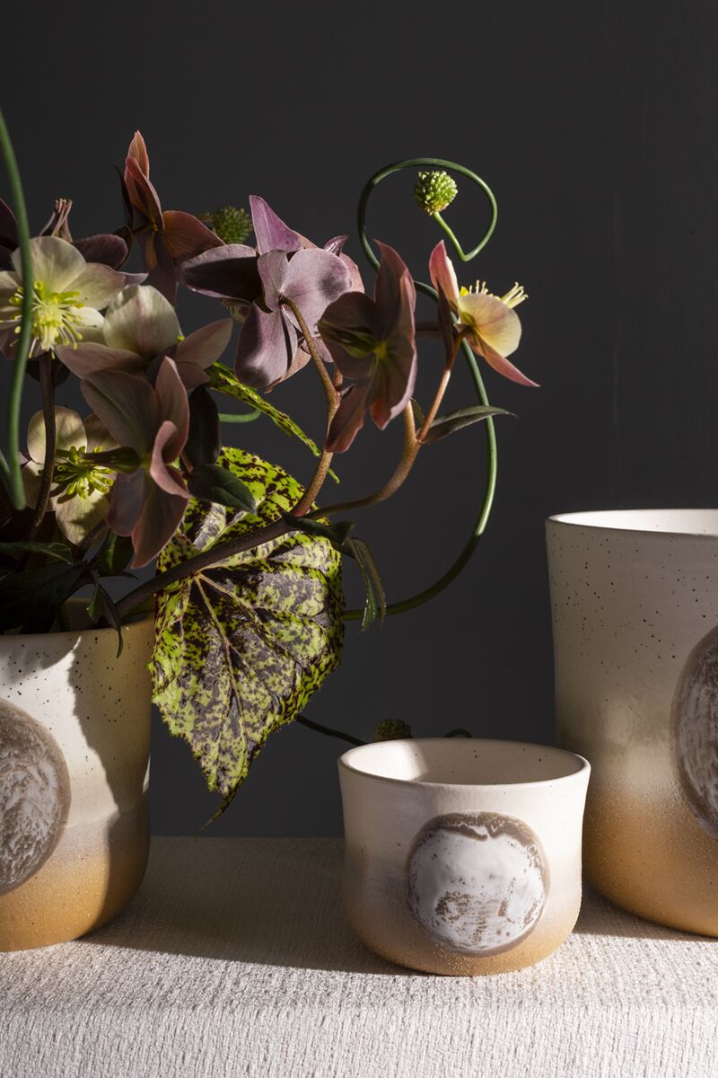 Design Shop White Hala Pot, 3.75" X 3", Set of 2.