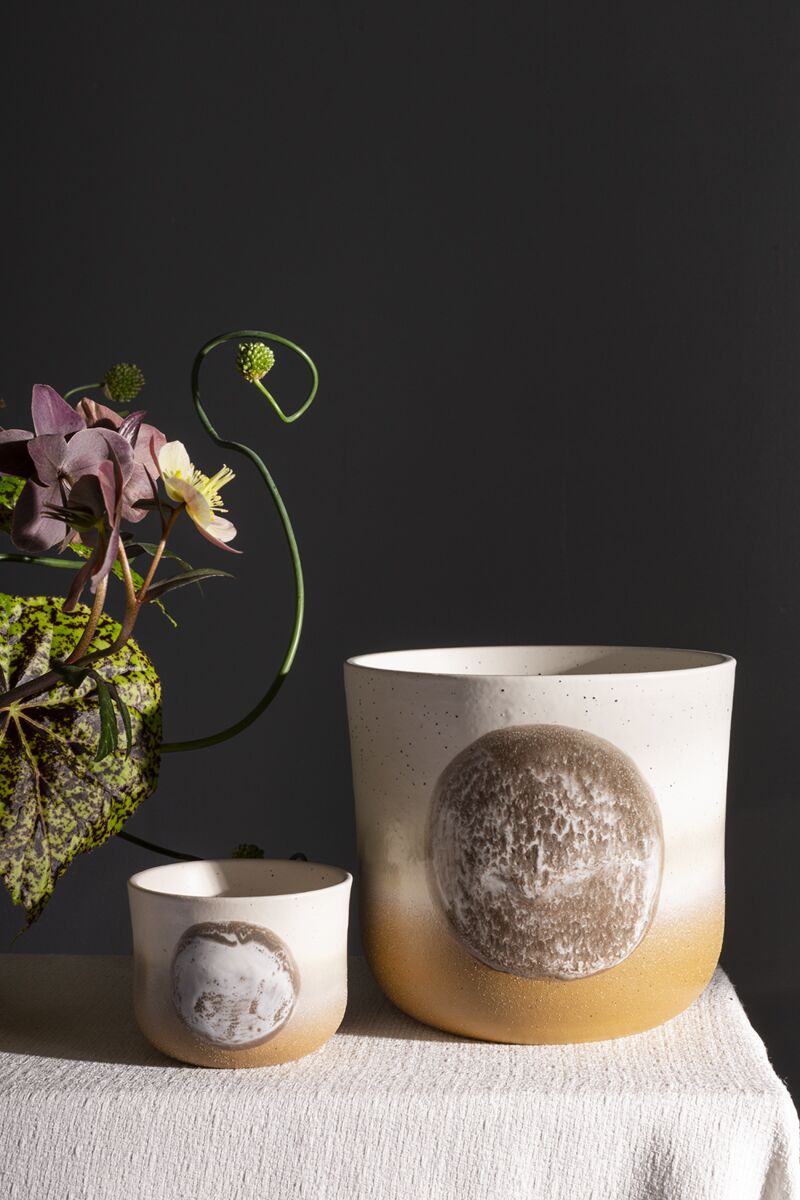 Design Shop White Hala Pot, 7" X 6.5".