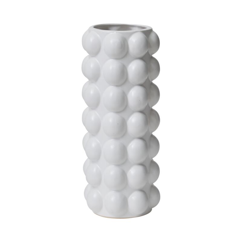 Design Shop White Bubble Collection Vase, 4.5" X 12.25".