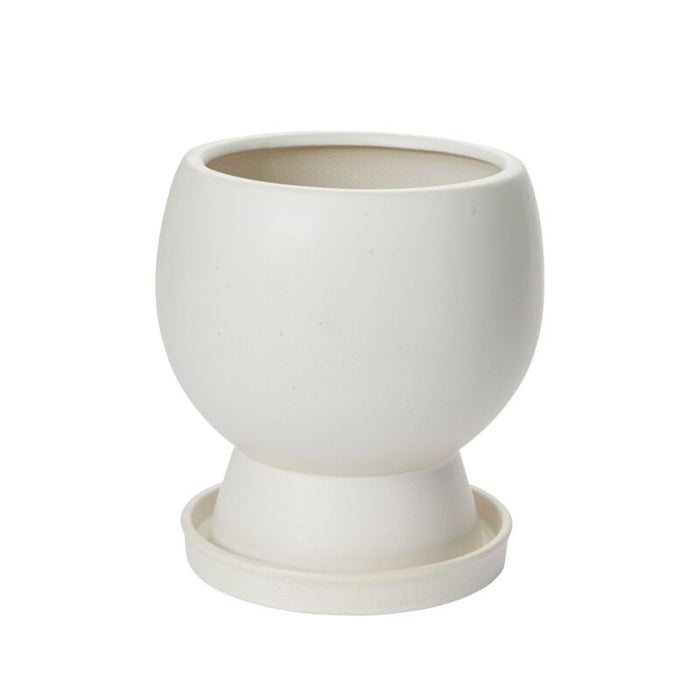 Design Shop White Bosky Pot, 9" X 10.25".