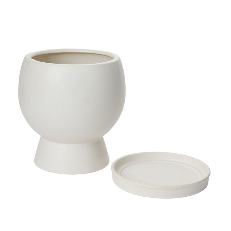 Design Shop White Bosky Pot, 9" X 10.25".
