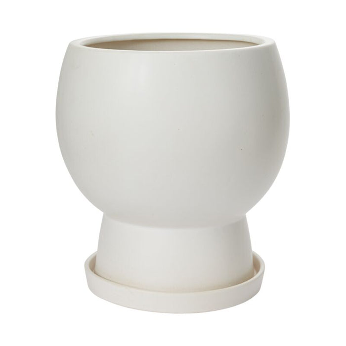 Design Shop White Bosky Pot, 14" X 15".
