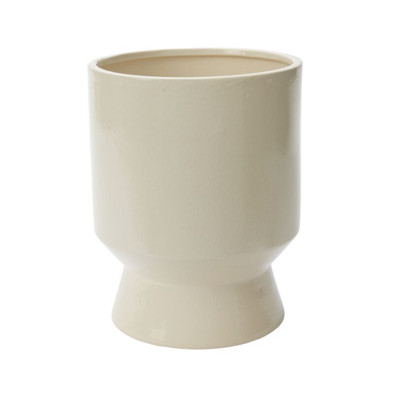 Design Shop White Elliott Pot, 11.5" X 14.25".
