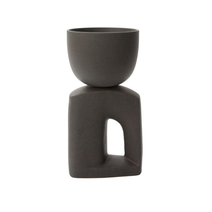 Design Shop Black Oberon Collection Pot, 9" X 18".