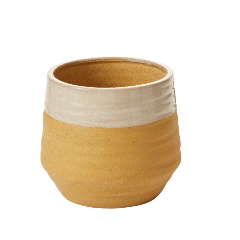 Design Shop Yellow Altamira Pot, 7.5" X 6.75".