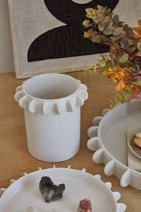 Design Shop Off-White Reverie Tabletop Collection Canister, 9.25" X 9".