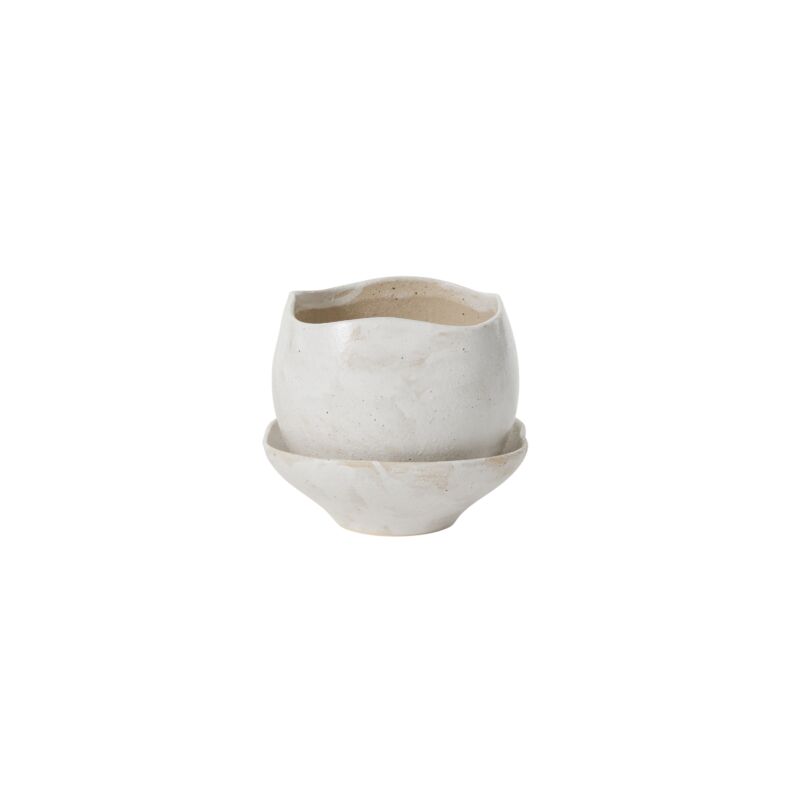 Design Shop Iona Pot with Saucer 7.25"x 6.5"