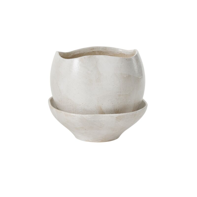 Design Shop Iona Pot with Saucer 10.25"x 9"