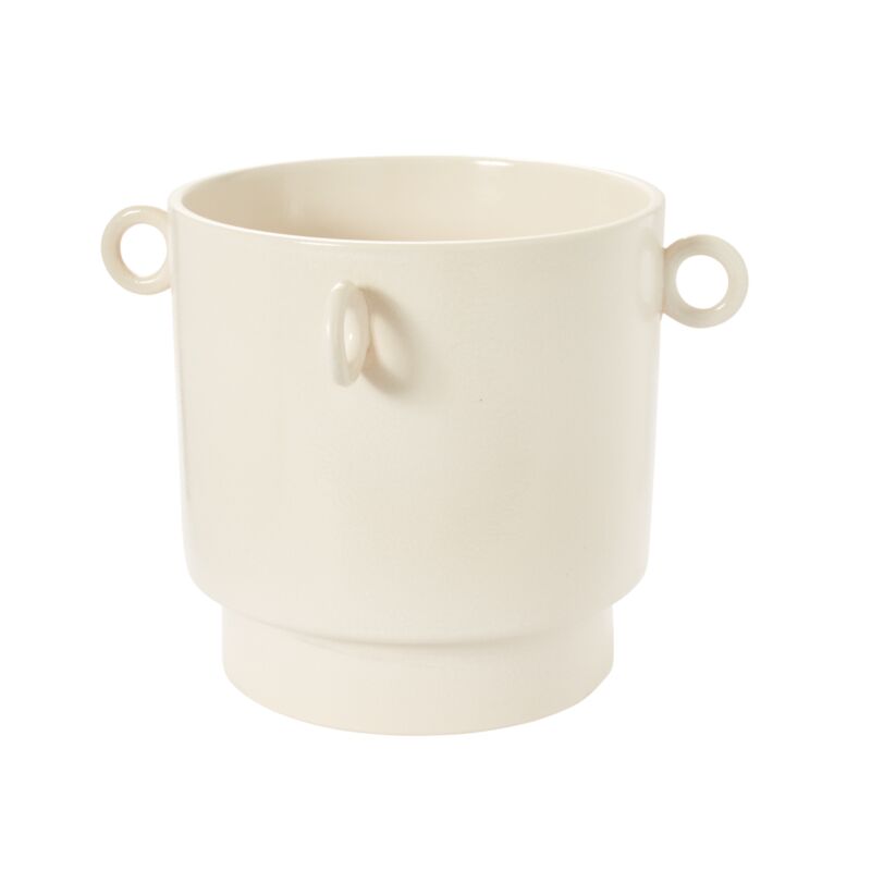 Design Shop Off-White Yazu Collection Pot, 18.5" X 14".