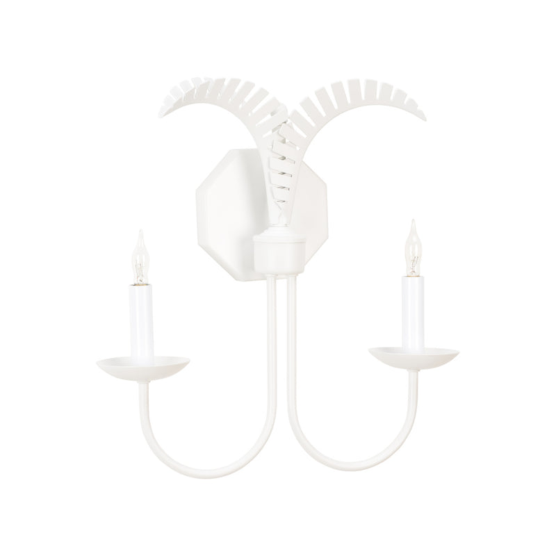 Wildwood Petite Palm Sconce - White