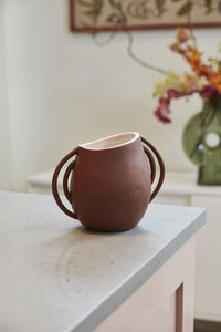 Design Shop Terracotta Seneca Collection Vase, 7.5" X 6.25".