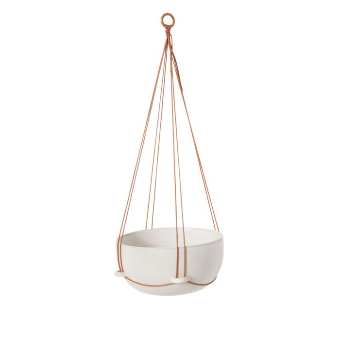 Design Shop White Redondo Hanging Pot, 13.25" X 31".