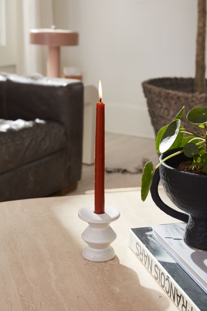 Design Shop Off-White Fantasia Candleholder, 3.5" X 4", Set of 2.