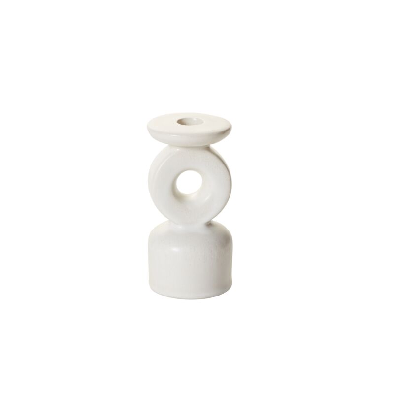 Design Shop Off-White Fantasia Candleholder, 3" X 6", Set of 2.