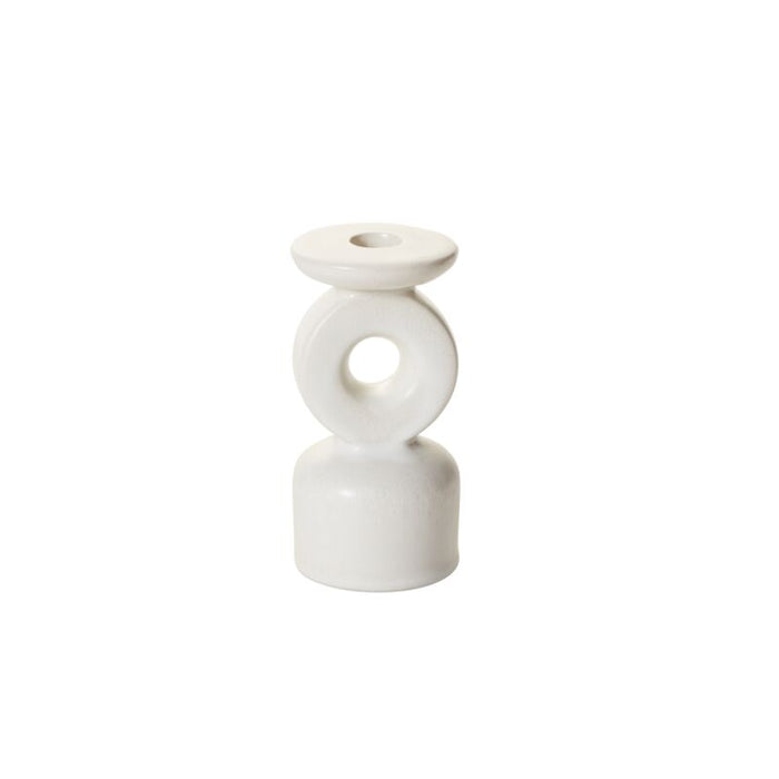 Design Shop Off-White Fantasia Candleholder, 3" X 6", Set of 2.