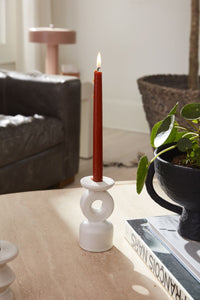 Design Shop Off-White Fantasia Candleholder, 3" X 6", Set of 2.